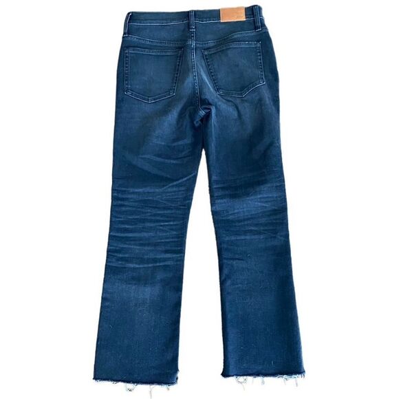 J. Crew 9" Billie Demi Boot Crop Jeans in Black Gray Button Fly Raw Hem Sz 27 - Picture 3 of 8